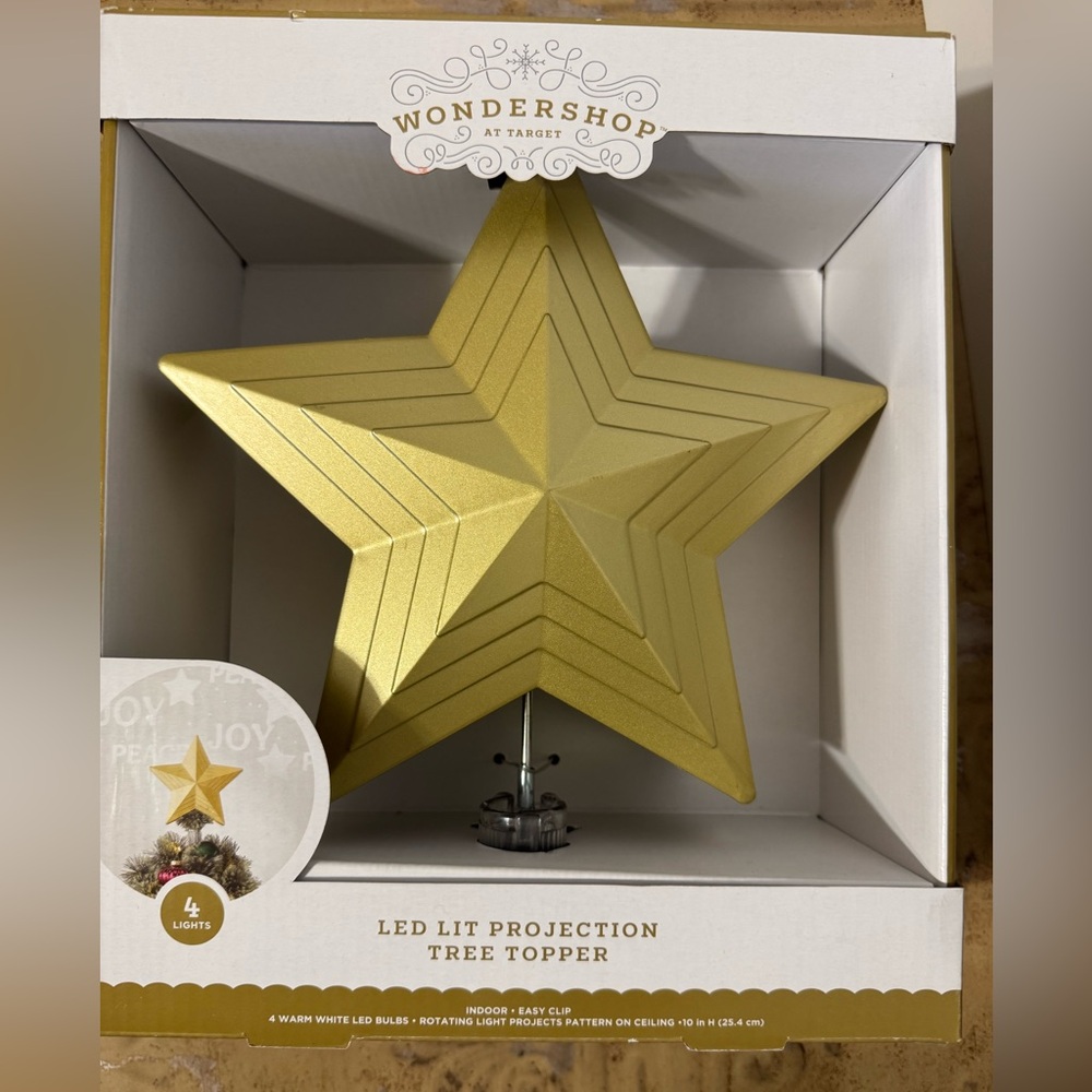 Wondershop Gold Star LED Tree Topper